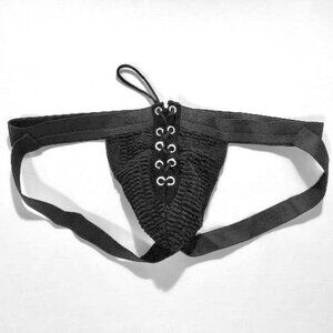 FIZX Mark by Undergear Size "L/XL" Solid Knit Lace-up Athletic Supporter - Black